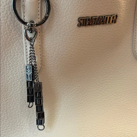 Steve Madden Cream Tote with Buckle Accents - Picture 14 of 14